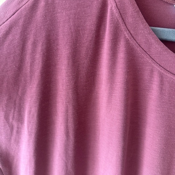 Athleta threadlight asym relaxed short sleeve tee 3X mauve pink purple - Picture 6 of 8